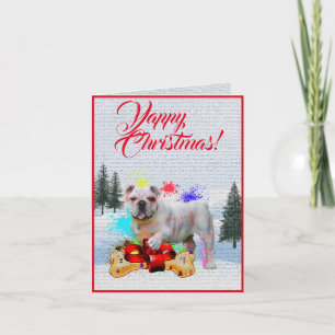 Tarjeta Yappy Xmas personalizada de Bulldog britán