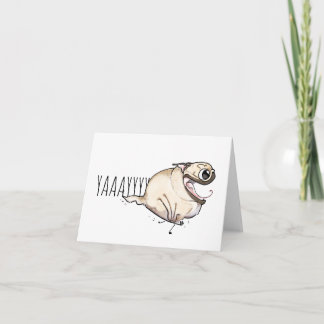Tarjeta ¡YAY! Fawn Pug Zoomies Card