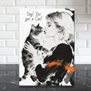 Tarjeta ¡Yay! Tienes un Gato Felicitaciones