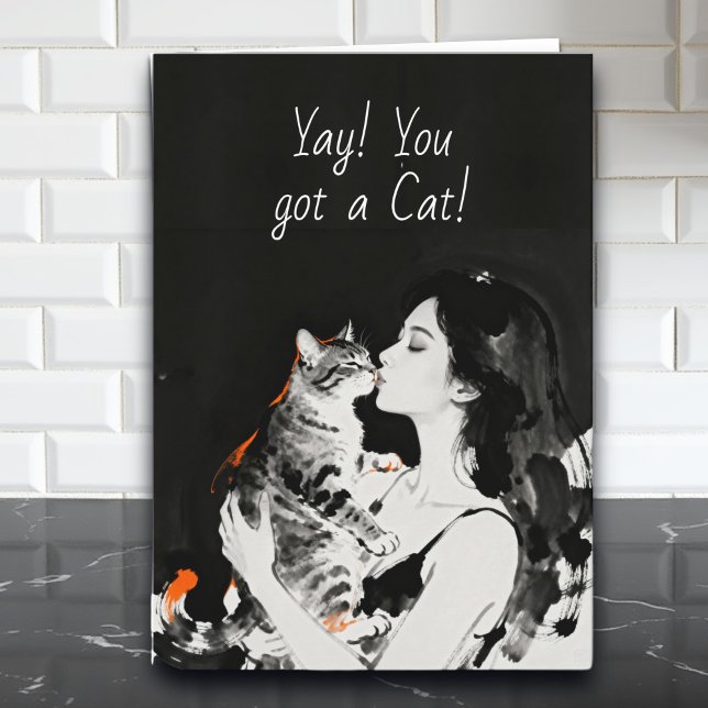 Tarjeta Yay! You got a New Cat | Congratulations Card (Subido por el creador)