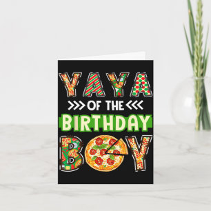 Tarjeta Yaya del cumpleaños del niño amante de la pizza fi