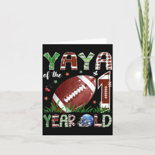 Tarjeta Yaya del niño de 1 año de fútbol cumpleaños 1º