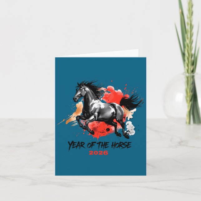 Tarjeta Year Of The Horse 2026 Chinese New Year  (Anverso)