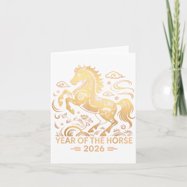 Tarjeta Year Of The Horse 2026 Chinese Zodiac Culture  (Anverso)