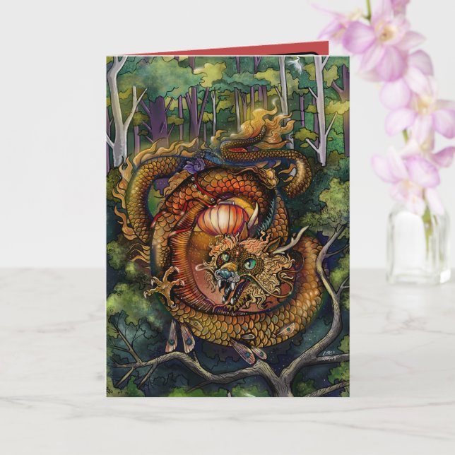 Tarjeta Year of the Wood Dragon 2024 (Orquídea)