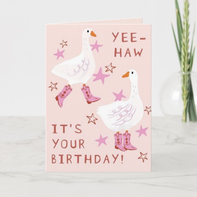 Tarjeta Yee Haw, es tu saludo de cumpleaños (Anverso)