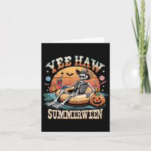 Tarjeta Yee Haw Summerween Vaquero Esqueleto Oeste Hallowe