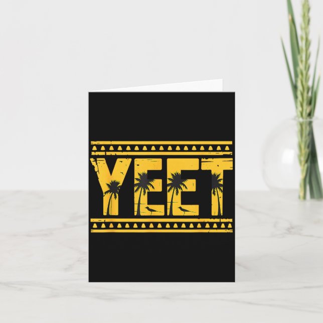 Tarjeta Yeet Tribal Art Meme Funny Slang  (Anverso)