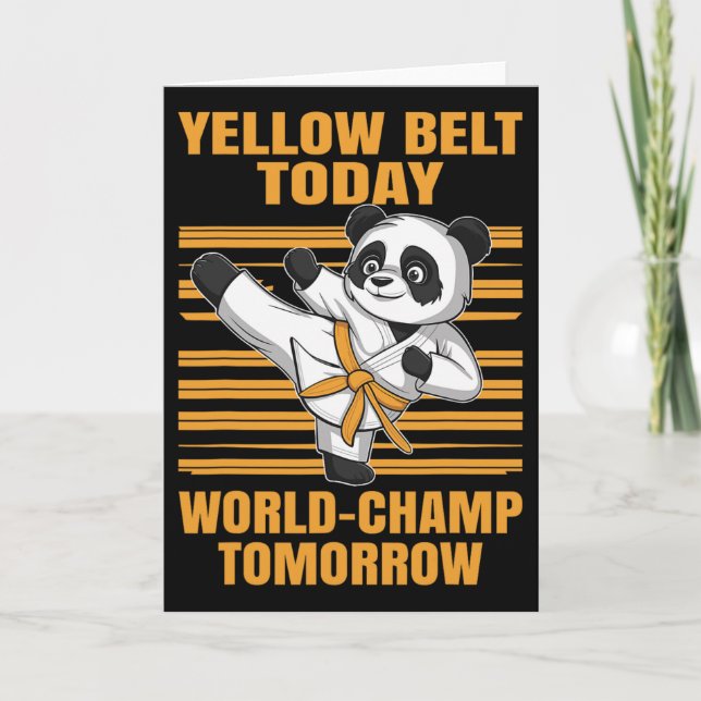 Tarjeta Yellow Belt Today World-champ Tomorrow Panda Karat (Anverso)