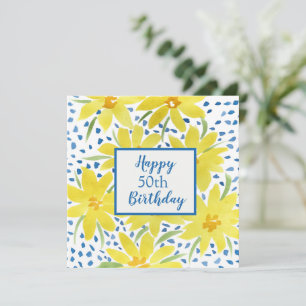 Tarjeta Yellow Daisy Bouquet Personalizado Año Cumpleaños