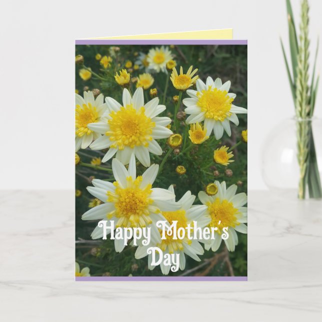 Tarjeta Yellow Daisy Daisies Floral Mothers Day Card (Anverso)