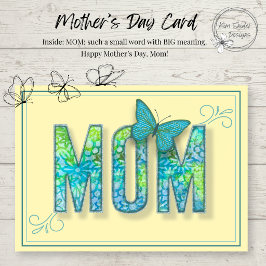 Tarjeta Yellow Floral Mother’s Day Card with Butterfly 