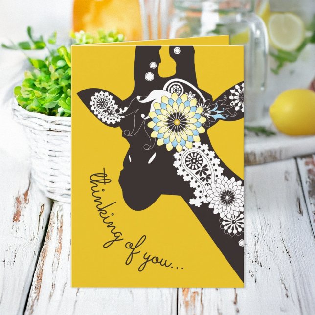 Tarjeta Yellow Funky Guay Giraffe Humorística sobre ti (Subido por el creador)