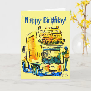 Tarjeta Yellow Garbage Truck