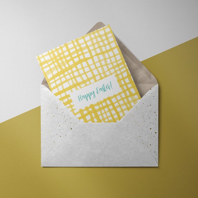 Tarjeta Yellow gingham Easter (Subido por el creador)