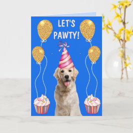 Tarjeta Yellow Lab Birthday Pawty