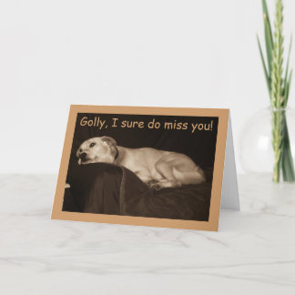 Tarjeta Yellow Lab Pit Husky I Miss You Card
