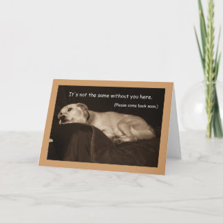Tarjeta Yellow Lab Pit Husky I Miss You Card