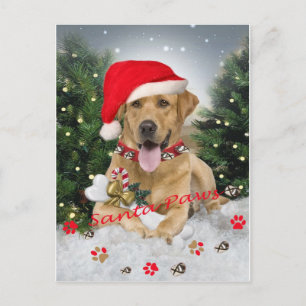 Tarjeta Yellow Lab Santa Paws