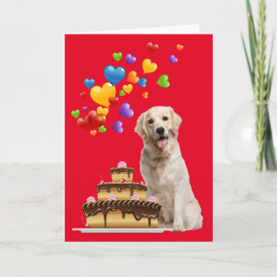 Tarjeta Yellow Lab Y Cake Happy Birday