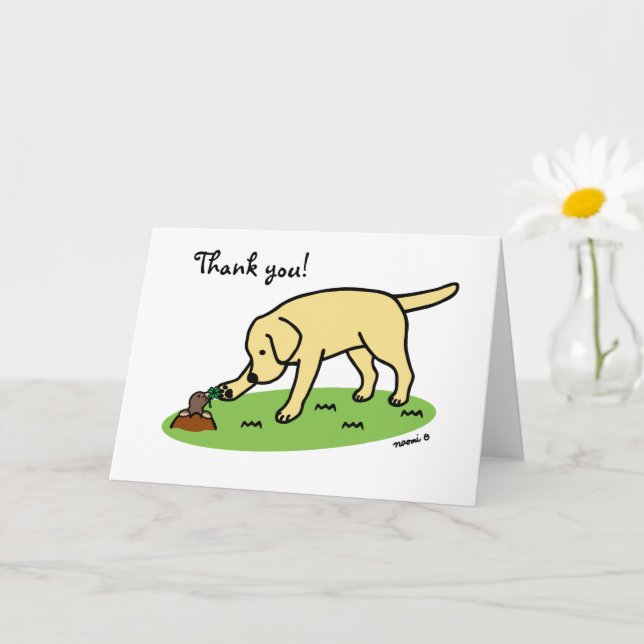 Tarjeta Yellow Labrador Friendly Thank You Card (Planta pequeña)