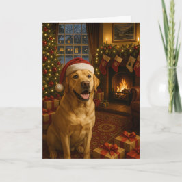 Tarjeta Yellow Labrador Retriever Holiday 