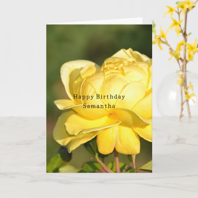 Tarjeta Yellow Rose Birthday (photography by me) (flor amarilla)
