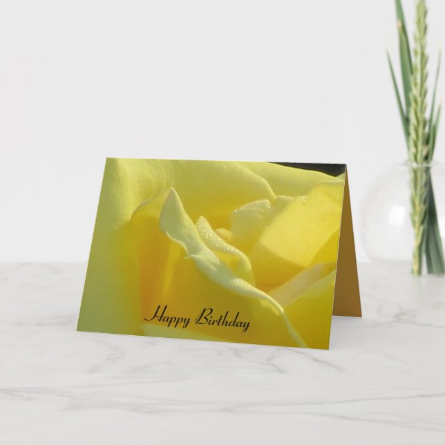 Tarjeta Yellow Rose Happy Birday (Anverso)