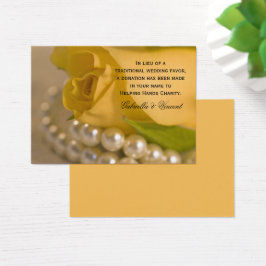 Tarjeta Yellow Rose y Pearls Boda Charity Favorito