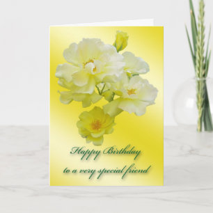 Tarjeta Yellow Roses Special Friend Birthday Card