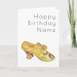 Tarjeta Yellow Shoe Art Deco Birthday Card