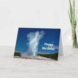 Tarjeta Yellowstone Old Faithful Landscape Photo Birday