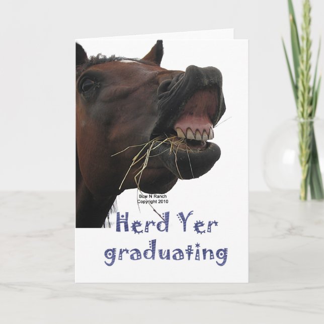 Tarjeta YER de la manada que gradúa el caballo divertido (Anverso)