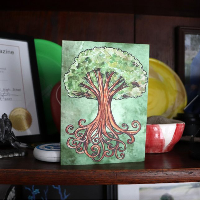 Tarjeta Yggdrasil Tree Norse Mythology Watercolor (Subido por el creador)