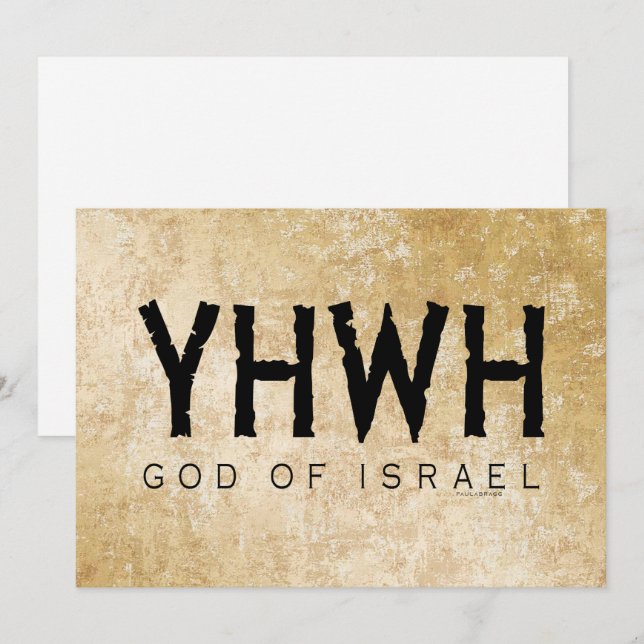 Tarjeta YHWH (Yahweh, Jehová) Dios Israel Tetragrammaton (Anverso / Reverso)