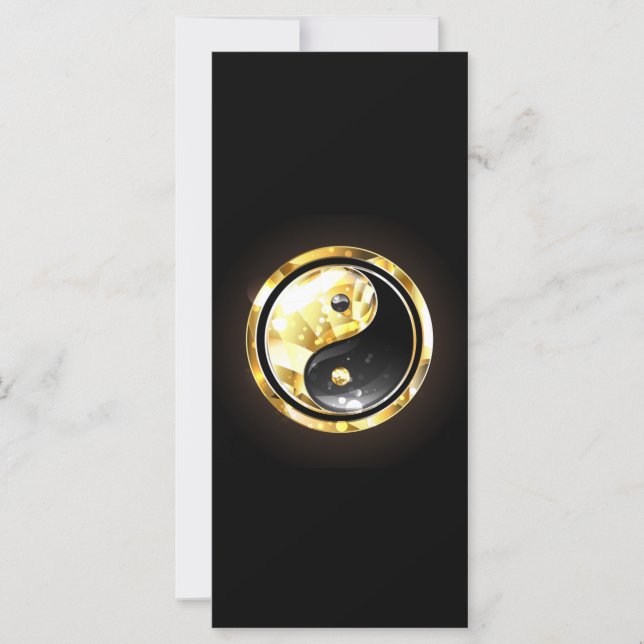 Tarjeta Yin Yang dorado en negro (Anverso)