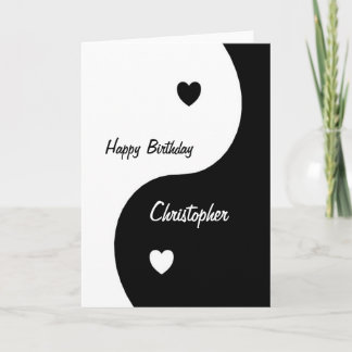 Tarjeta Yin Yang Hearts Cumpleaños
