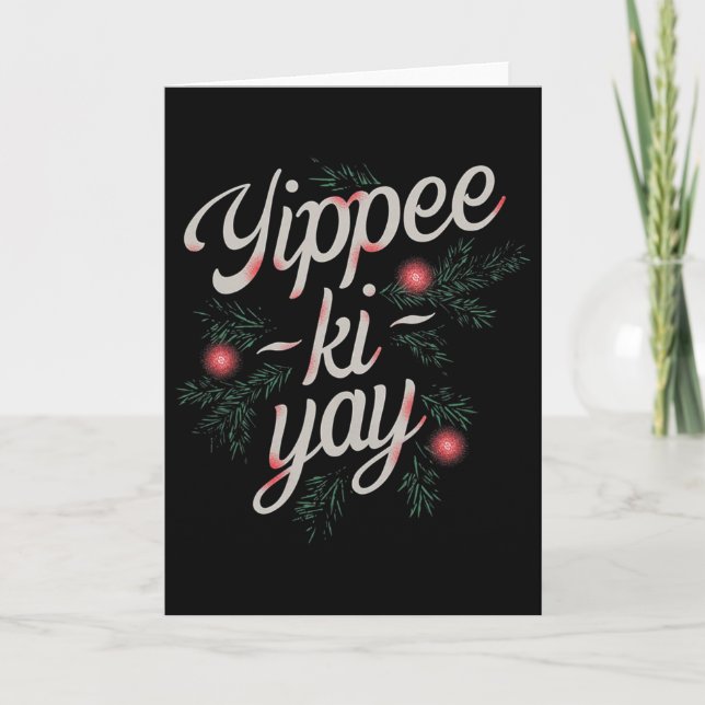 Tarjeta Yippee Ki-yay divertida Navidad  (Anverso)