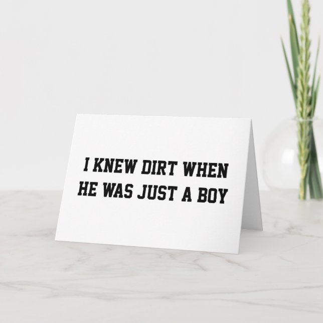 Tarjeta Yo conocía la suciedad cuando era solo un niño (Anverso)