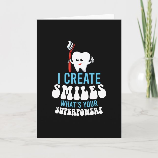 Tarjeta Yo creo sonrisas superpoderosas dentistas (Anverso)