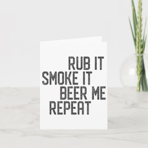 Tarjeta Yo froto mi carne Bbq Smoker Grillmaster Cerveza M