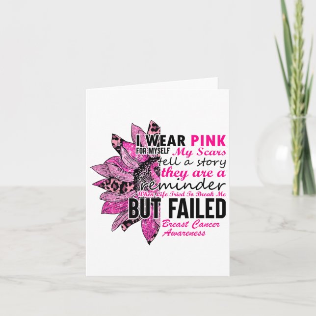 Tarjeta Yo Llevo El Cáncer De Mama Rosado Para Mí (Anverso)