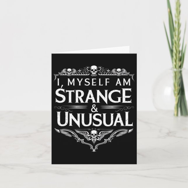 Tarjeta Yo Mismo Soy Extraño E Inusual Graciosa Halloween  (Anverso)