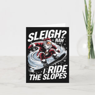 Tarjeta Yo monto las laderas Santa Snowboarder Navidad Nie