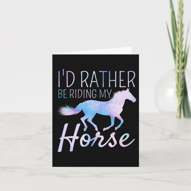 Tarjeta Yo Prefiero Estar Montando Mis Eques De Caballo (Anverso)