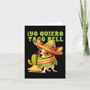 Tarjeta Yo Quiero Taco Chihuahua Perro Vintage Campana Div