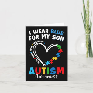 Tarjeta Yo Uso Azul Para Mi Hijo Conciencia De Autismo Mam