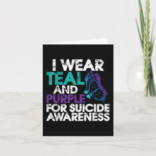 Tarjeta Yo Uso Conciencia Suicida Verde azulada Y Purple S