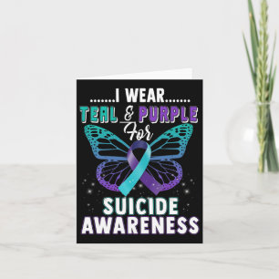 Tarjeta Yo Uso Conciencia Suicida Verde azulada Y Purple S