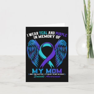 Tarjeta Yo Uso Verde azulado Y Morado Para Mi Mamá Suicida